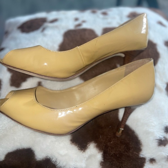 Tory Burch REA 75mm open toe pump patent calf sz 8 - Picture 7 of 15